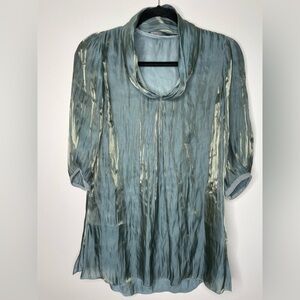 Beate Heymann streetcouture metallic satin blouse